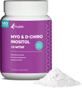 Supplément Inositol - Myo-Inositol et D-Chiro Inositol Plus Folate actif- Rapport idéal 40:1 - Hormone Balance (180 portions, 387g Jar)