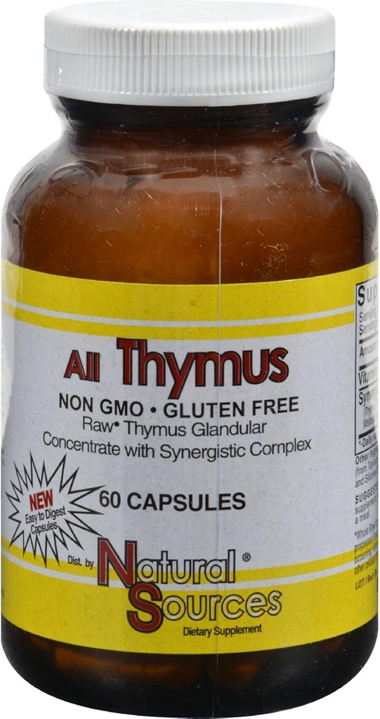 Sources naturelles Toutes les capsules de Thymus 60