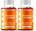 Vitamine Vitamatique D3 Gommies – 5000 UI par gommy. 60 Gommies par bouteille.