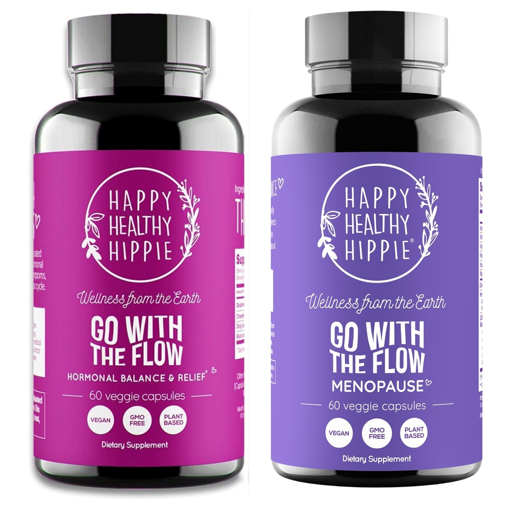 Happy Healthy Hippie Go with The Flow Ménopause Support & Go with The Flow Hormone Balance for Women