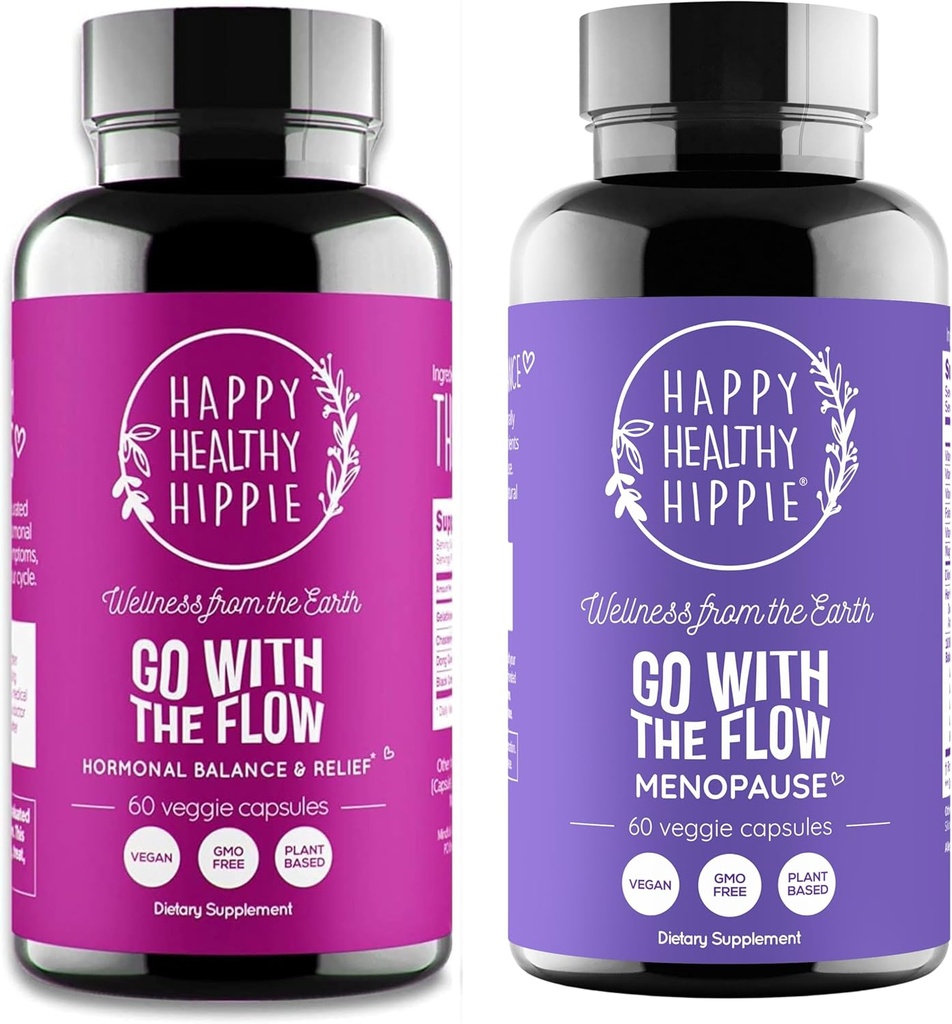 Happy Healthy Hippie Go with The Flow Ménopause Support & Go with The Flow Hormone Balance for Women