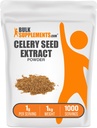 BulkSupplements.com Poudre d'extrait de graines de céleri - Supplément de graines de céleri, supplément à base de plantes - Vegan & Gluten Free, 1g par portion, 1kg (2,2 lbs) (paquet de 1)
