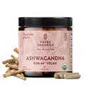 TRIBE ORGANICS Vegan Ashwagandha KSM 66 Extrait de poudre de racine biologique pure Supplément ayurvédique - Focus Mood Support Augmenter la force énergétique 600mg de KSM66 naturel pour l'absorption supérieure - 90 Capsules
