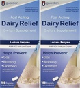 Guardian Dairy Relief Lactase à action rapide, 360 Caplets, 9000 FCC Force maximale, pilules d'intolérance à la lactose, supplément enzymatique à la lactase (360 CT)