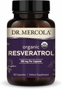 Dr Mercola Organic Resveratrol - 100 mg Soutien cellulaire et cardiovasculaire - 99,9 % Trans-Resveratrol - de l'herbe japonaise - 30 capsules (30 portions)