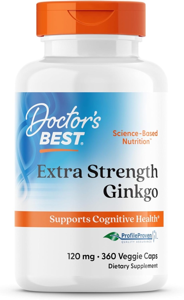 Doctor's Best Extra Strength Ginkgo, Non-GMO, Vegan, Gluten Free, Soy Free, Promotes Mental Function and Memory, 120 mg, 360 Count (Pack of 1)