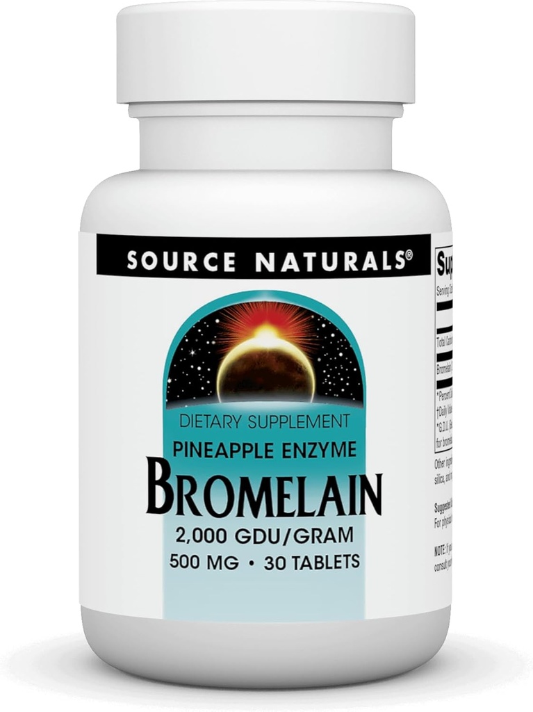 Source Naturals, Inc. Bromelain 500mg 2000GDU 30 Tablet