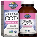 Jardin de la vie Vitamine Code Multivitamine pour les femmes 50 et plus, 240 Capsules, pour les femmes 50 Plus avec des vitamines B, Vitamines A, C, D3, E & K, CoQ10, Probiotiques et enzymes