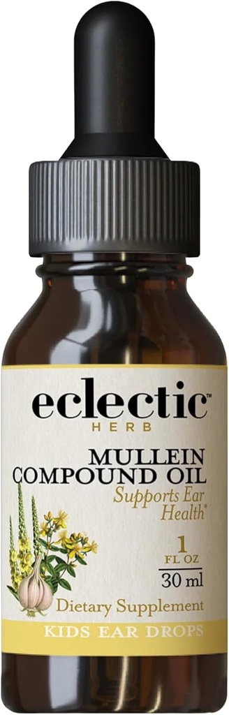 Herbe éclectique - Mullein Compound Oil Kids.com soutient la santé de l'oreille.