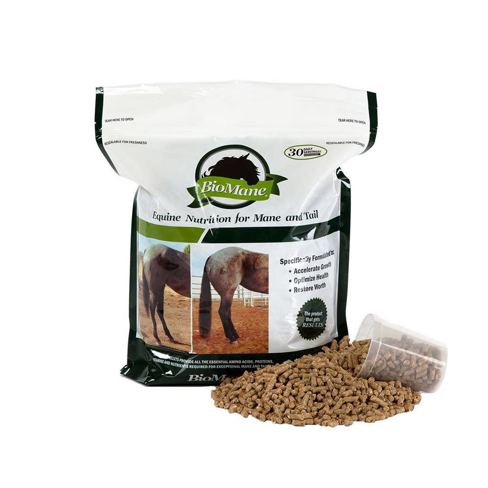 Supplément de nutrition des cheveux BioMane pour chevaux - 30 jours d'approvisionnement (Reesealable)