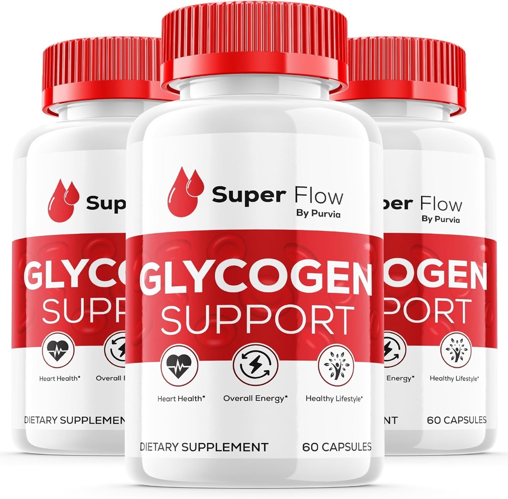 (3 Pack) Super Flow Glycogen Optimizer, Superflow Glycogen Support, Super Flow Optimizer Super Flow Optimizer Vitamin Supplement Overall Wellness Support Super Flow Maximum Strength (180 Capsules)