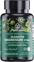 PlantFusion Complexe de magnésium végétalien 375mg de l'eau de mer, Biodisponible Magnésium marin avec mélange alimentaire entier biologique fermenté, non-OGM, Muscle & Relaxation Support, 120 Cap