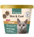 NaturVet – Skin & Coat Plus Omégas pour les chats – 60 chews doux , soutient la santé de la peau et le manteau brillant , amélioré avec Omega-3, Omega-6 et Biotin 30 jours