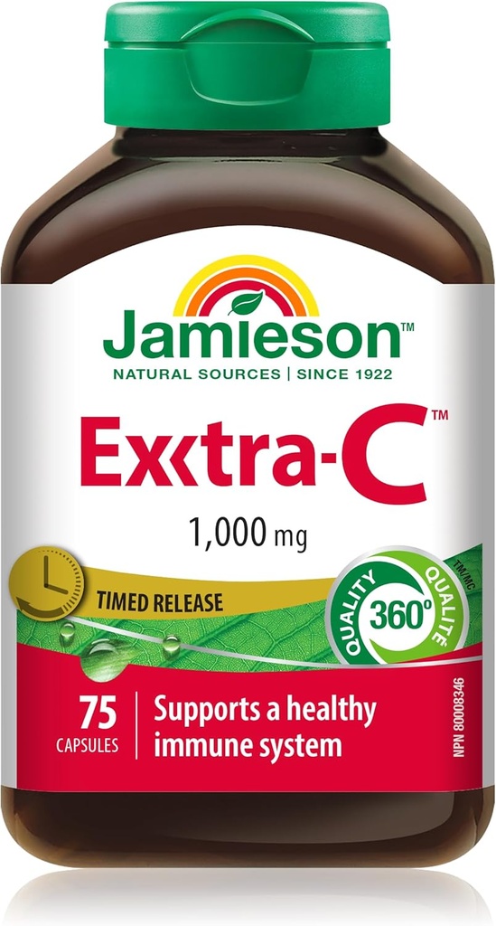 Jamieson Extra-C 1000mg 75 Capsules de vitamine C