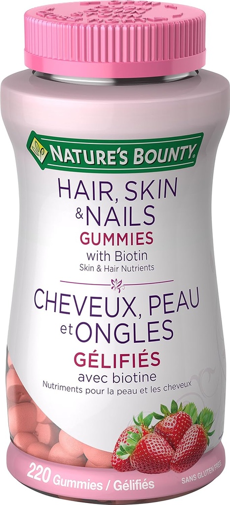Nature's Bounty Optimal Solutions Cheveux, peau et ongles Gummies - 220 Compte