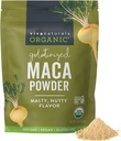Viva Naturals en poudre de maca biologique, gélatinisée, 16 oz (1 lb) – Vegan, USDA biologique, sans gluten, non-OGM péruvien Superfood dans un sac refermable