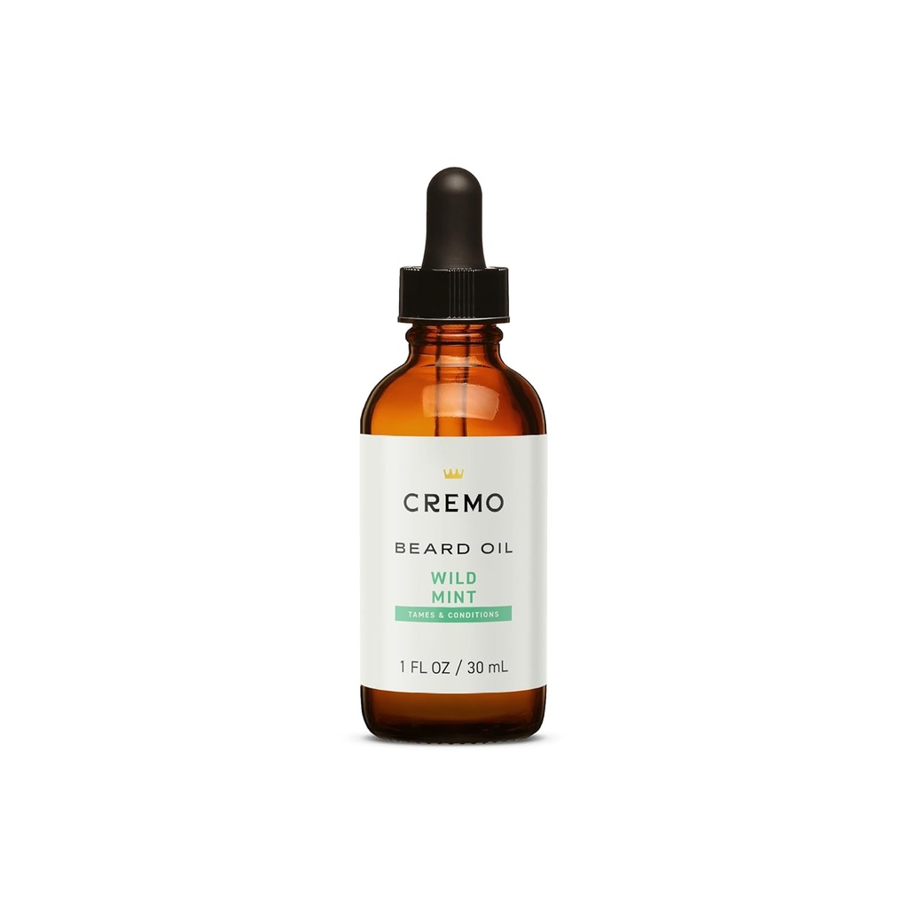 Huile de barbe à creme, menthe sauvage revitalisante, 1 fl oz - Restaurer l'humidité naturelle et adoucir votre barbe pour aider à soulager la démangeaison de barbe