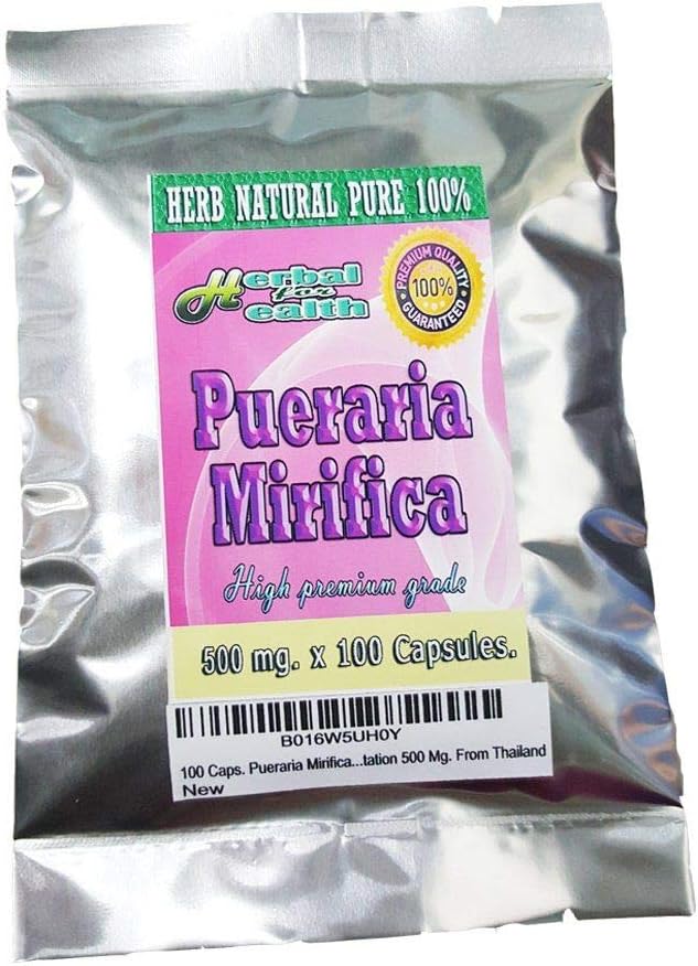 100 Caps. Pueraria Mirifica Poudre Racine Pure 100% Augmentation du sein 500 Mg. de Thaïlande