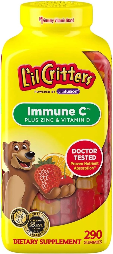 L'il Critter Kids' Immune C Plus Zinc et vitamine D (290 Nombre)