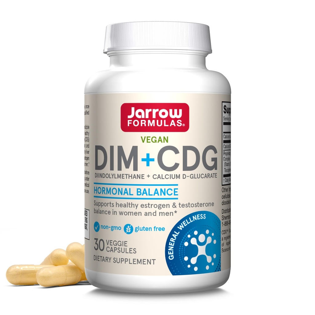 Formules de collage - DIM + CDG Capsules de légumes - 30 Compte - Supplément DIM et CDG - Pour équilibre hormonal - Non-OGM - Sans gluten