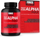 FORCE FACTOR Test X180 Alpha Max Total Testostérone and Nitric Oxide Booster for Men with Fenugreek Seed and Tribulus to Augment Blood Flow and Improve Male Athletic Performance, 180 Capsules