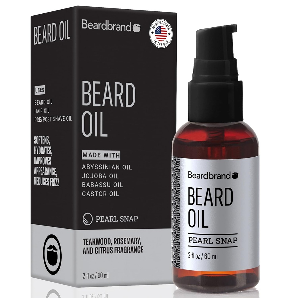 Beardbrand L'huile de barbe pour les hommes avec Jojoba & Vitamine E – Adoucit la graisse, les conditions de peau et favorise la croissance de la barbe