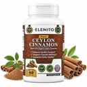 Capsules de cannelle biologique, support énergie, coeur et métabolisme, pilules de cannelle biologique certifiées Ceylan, non OGM, végétalien, sans gluten - 60 capsules