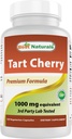 Meilleur extrait de cerise de tart naturel 1000 mg (non-OGM) Capsules de légumes - favorise des niveaux d'acides uriques sains dans une gamme normale, une fonction articulaire saine et favorise un cycle de sommeil sain, 120 comte