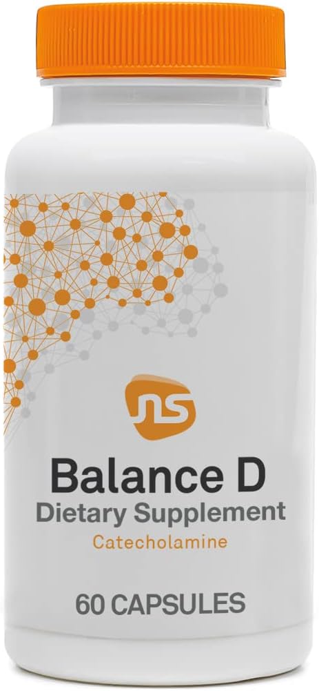 NeuroScience Balance D - Supplément de soutien à l'humeur pour la santé de l'énergie, de la concentration et du cerveau - Vitamine B6, Folate et plus - Aide à la synthèse de la dopamine pour un contrôle et une cognition sains (60 capsules)
