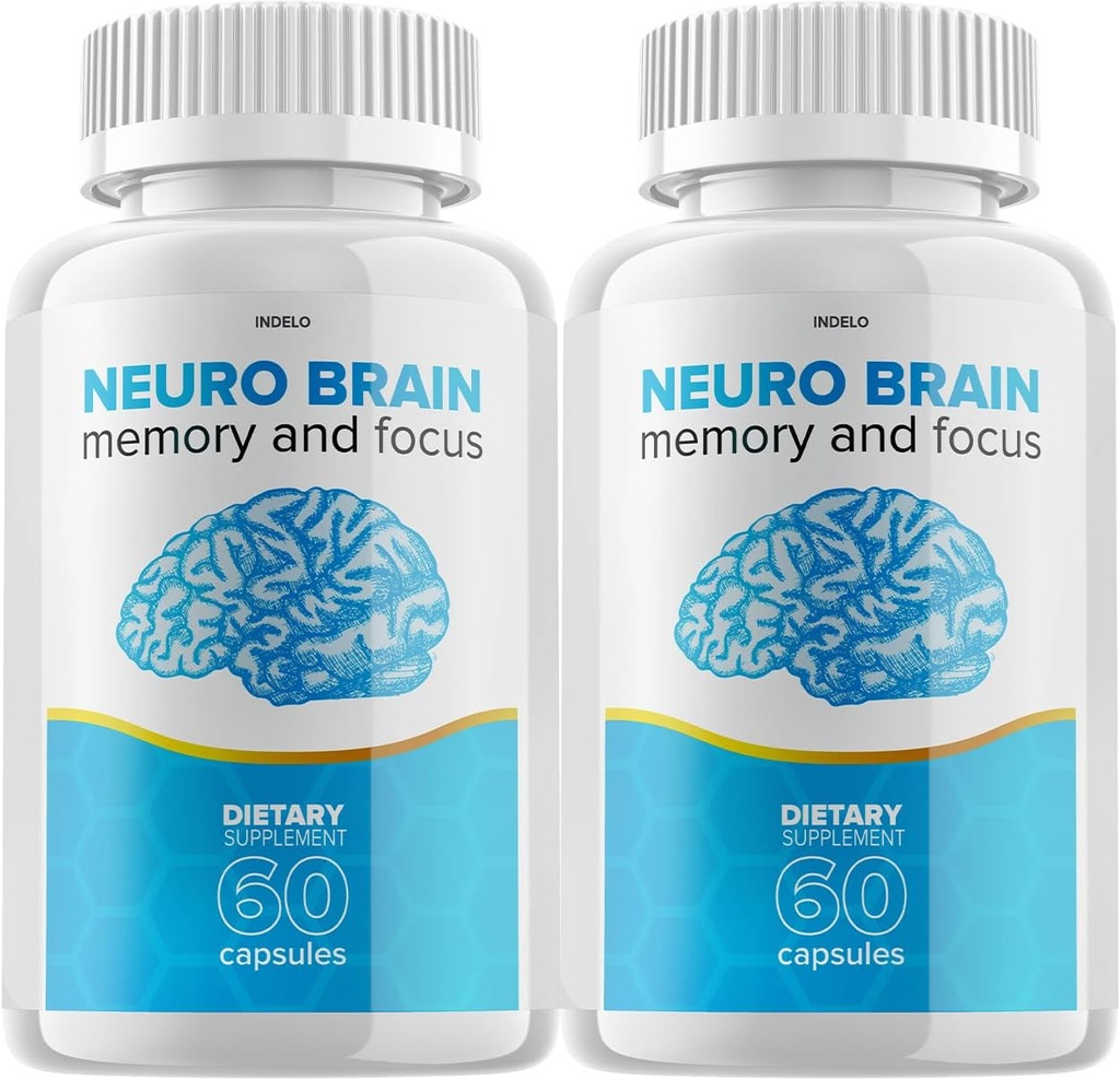 (2 Pack) Neuro Brain and Focus Supplement, Neuro Brain Memory Focus and Cognitive Support, Neuro Brain Pills Nootropic NeuroBrain to Boost Memory Neuro Brain Vitamin (120 Capsules)