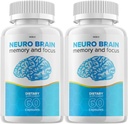(2 Pack) Supplément Neuro Cerveau et Focus, Focus mémoire du cerveau Neuro et soutien cognitif, Pills Neuro Cerveau NeuroBrain Nootropic pour stimuler la mémoire Vitamine du cerveau Neuro (120 Capsules)