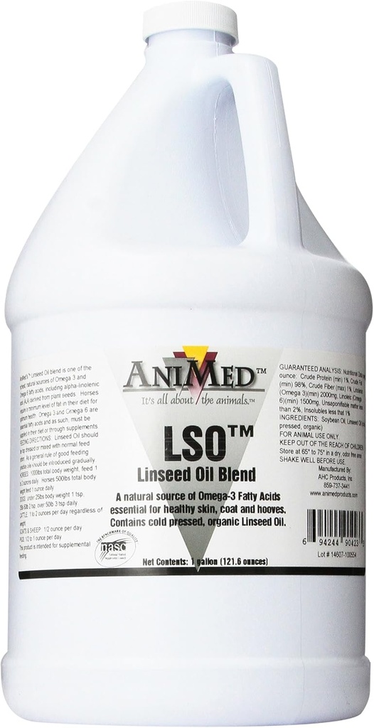 AniMed Lso Mélange d'huile de lin pour chevaux, 1-Gallon