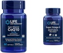 Extension de vie Super Ubiquinol CoQ10 avec support Mitochondrial amélioré, ubiquinol CoQ10 & Super Omega-3 EPA/DHA huile de poisson, sésame lignans et extrait d'olive - supplément Omega 3