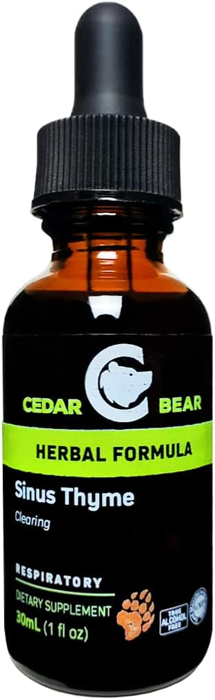 Cedar Bear Sinus Thyme a Liquid Herbal Supplement That Supports Clear Functioning in The Sinuses and Enhances Immune Functions 1 fl oz / 30 ml