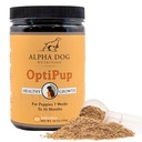 Alpha Dog Nutrition OptiPup All-in-1 Puppy Multivitamin contient 31 superaliments incluant probiotiques et prébiotiques pour le soutien digestif, la santé de la peau et immunitaire, et la croissance optimale (60 portions)