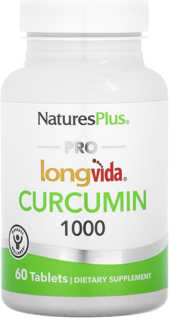 NaturesPlus PRO Longvida Curcumin 1000 mg - 60 comprimés - Promotion d'une protection radicale sans danger - Non-OGM, végétalien et sans gluten - 60 portions