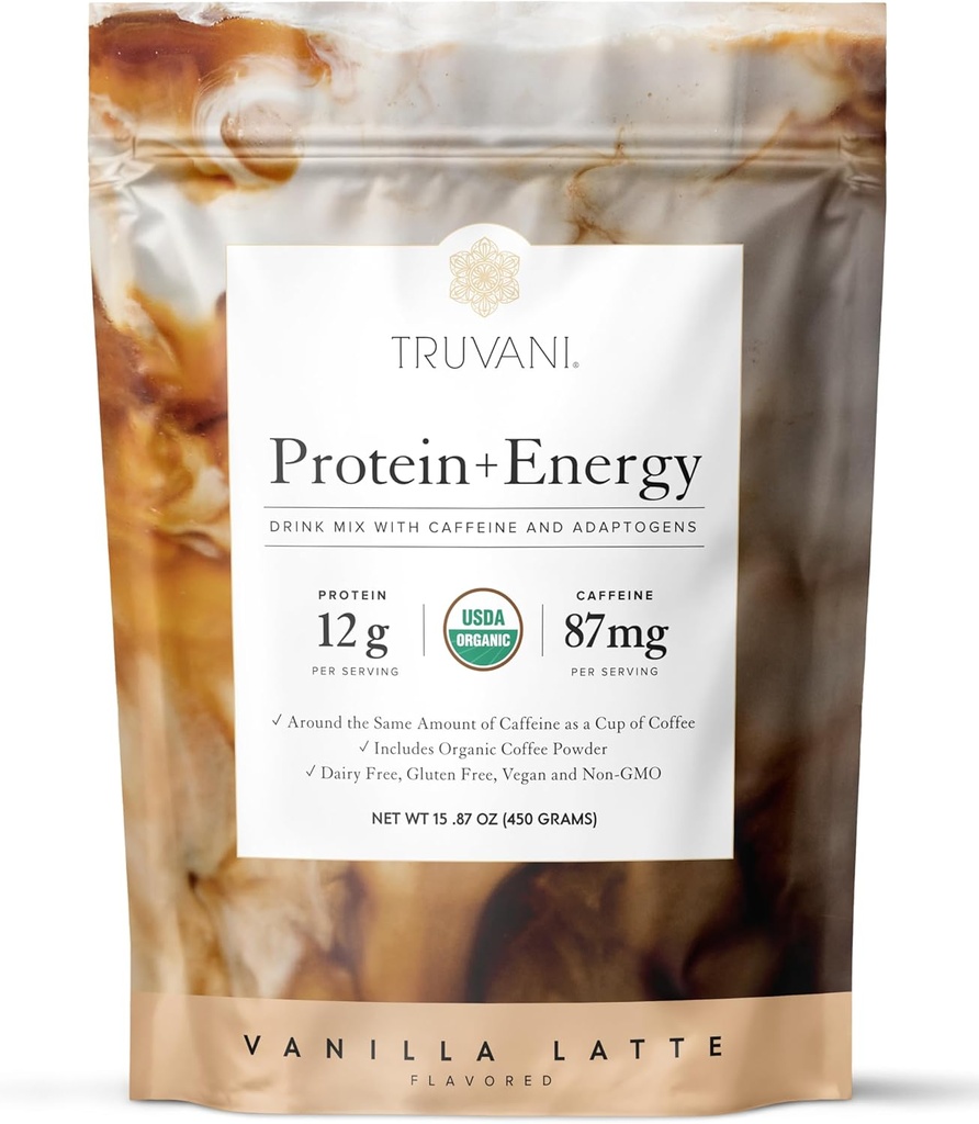 Truvani Protéine + boisson énergétique Mélange avec 87mg de caféine