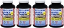 Bouchons de musculation en psylium primaire Yerba - 180 bouchons (paquet de 4) - Supplément en fibre naturelle - Non-OGM Sans gluten