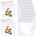 Zonon Pill Pouch Bags Zippered Pill Reusable Baggies Sacs en plastique transparents Auto-scellage Médicament Organisateur de voyage Stockage avec serrure à glissière pour l'huile de foie de morue et petits articles(12 pièces)