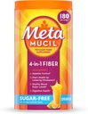 Métamucil 4-en-1 Psyllium Husk Fiber Supplément, sans sucre, 180 cuillères à café, aromatisé orange, poudre de fibre quotidienne pour la santé digestive, en fibre de Psyllium Husk à base végétale