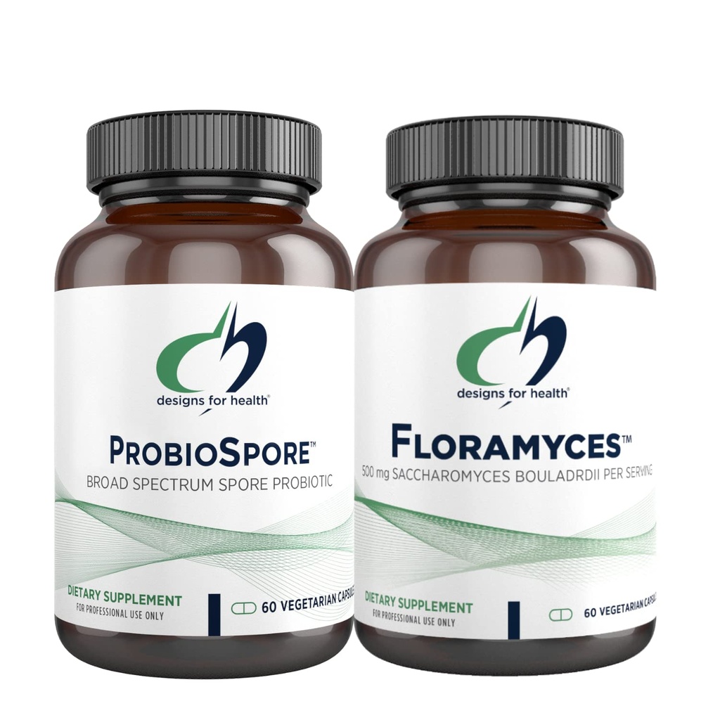 Conceptions pour la santé Saccharomyces Boulardii (60 gélules) + Probiotique à base de spores de Probio (60 gélules) - 2 suppléments de santé Gut - Probiotiques digestifs résistants à l'acide et à l'équilibre