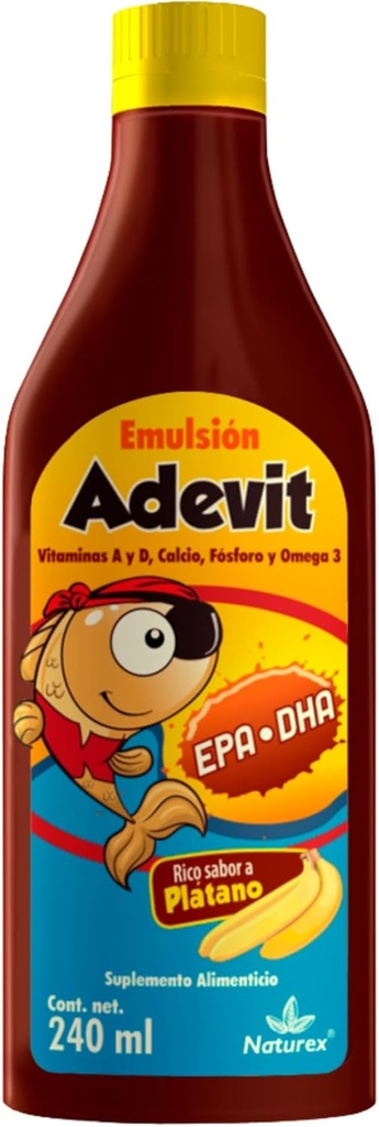 AIDE À L'EMULSION ACEITE HIGADO DE BACALAO 240ml Banane Flavor/COD Huile de foie