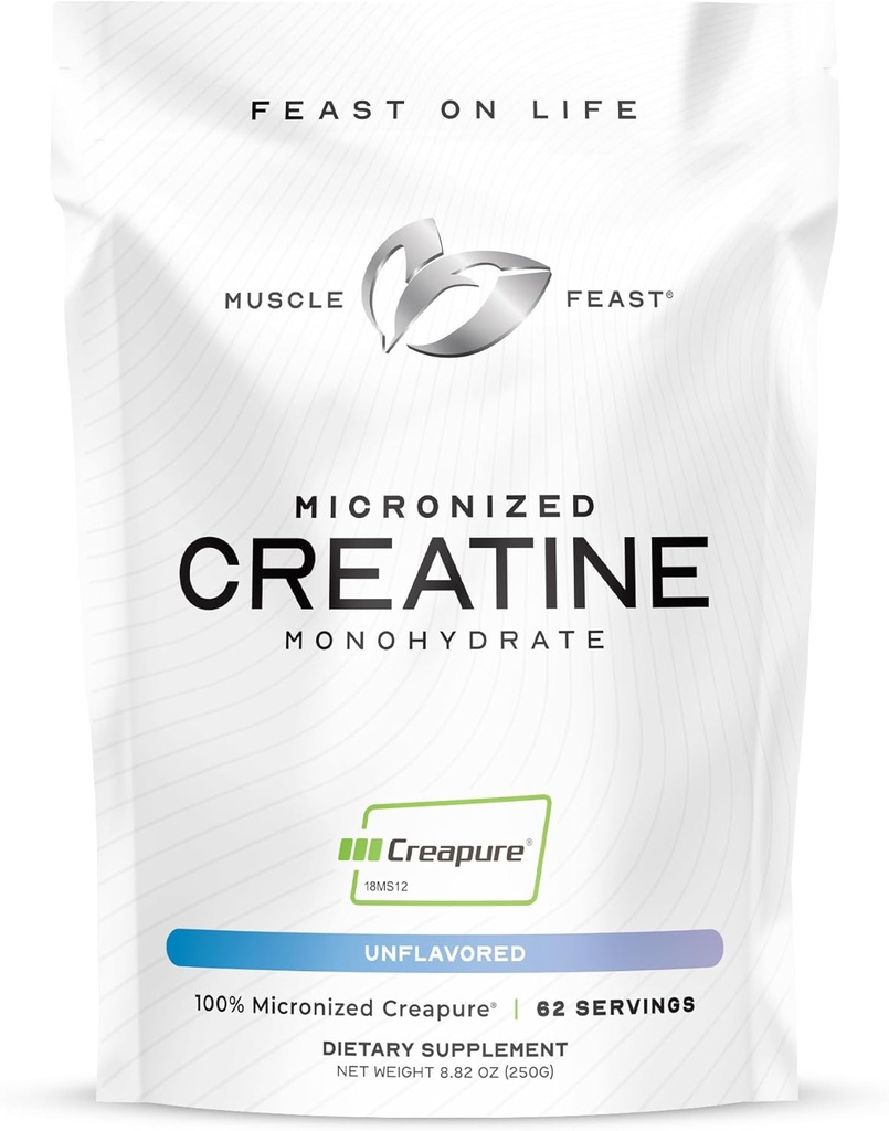 Créapure de la fête des muscles - Poudre monohydratée micronisée de créatine.