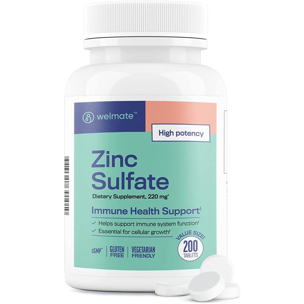 WELMATE Sulfate de zinc 220mg de supplément alimentaire