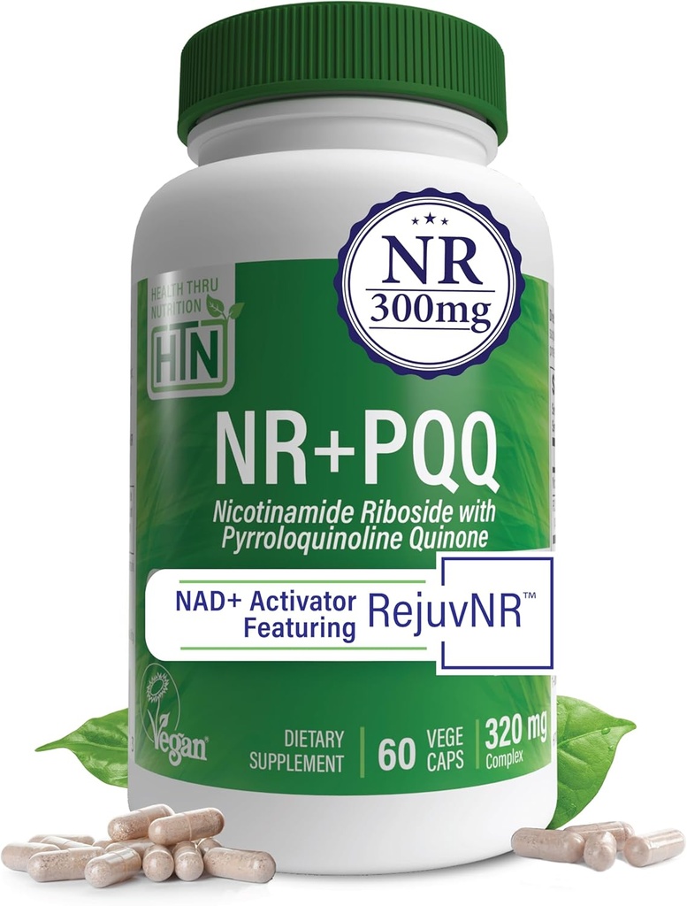 Santé Thru Nutrition NAD+ Activateur NR avec PQQ.300mg Nicotinamide Riboside + 20mg PQQ.
