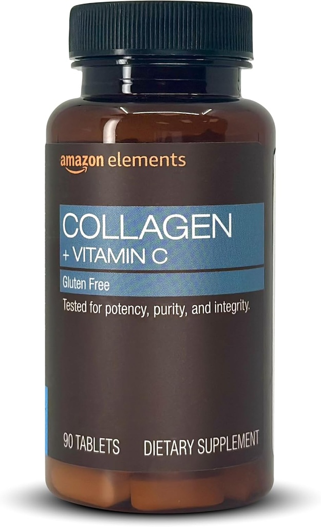 Éléments Peptides de collagène + vitamine C, 2500 mg Peptides de collagène par portion, 90 comprimés, 1 mois d'approvisionnement