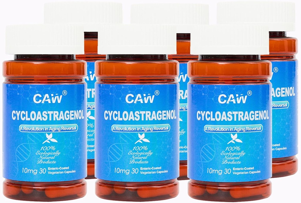 CAW Activation de la télomérase Hypersorption Cycloastragenol ► Réparation de l'ADN en longueur de Telomere 10Mg 30Gélules végétales entériques 6 bouteilles