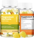 60 Comte Glycinate de magnésium Gommies 400mg w/Ashwagandha Supplément - Supplément sans sucre Zinc Glycinate de magnésium Gommies d'ashwagandha pour adultes