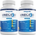 Huile de poisson de qualité pharmaceutique Triple Strength 2750mg - Vitamine D3 50mcg - 1500mg EPA - 680mg DHA - Coeur - Cholestérol - LDL - HDL - Pas de Burps ou de brûlures d'estomac - Concentration élevée - 90 portions