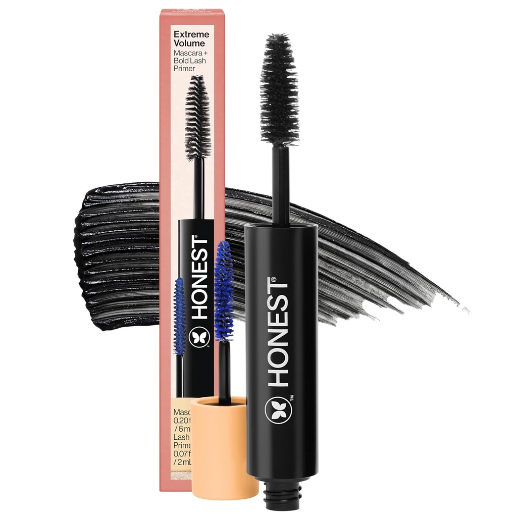 Honest Beauty 2-en-1 Extreme Volume Clean Mascara + Bold Lash Primer avec huile de ricin